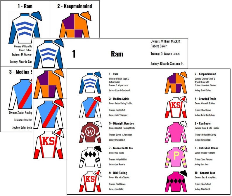 2021 Miami Mall Printable Bargain Preakness Silks with Roster