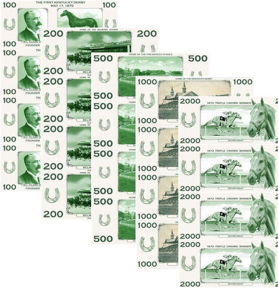 kentucky derby dollars printable play money etsy canada
