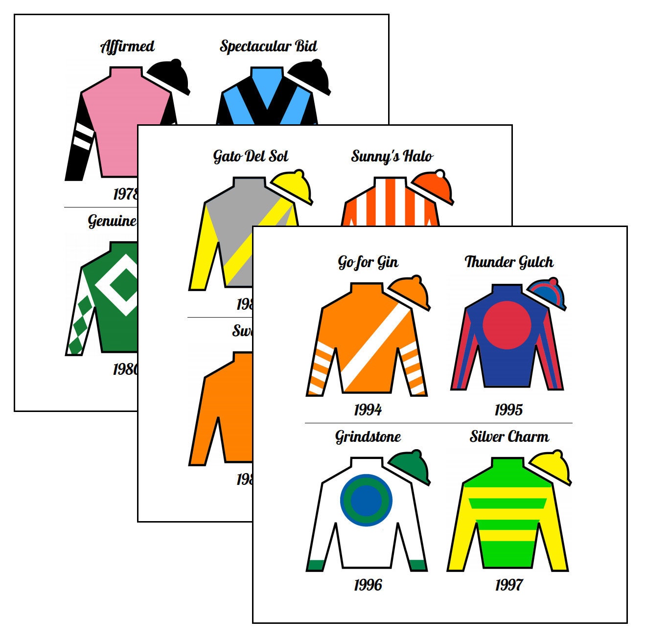 Kentucky Derby Winners' Silks 19502022 Etsy Australia