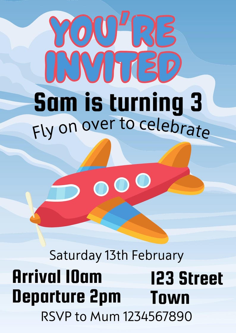 Take Flight Invite Invitations - Planes - Etsy