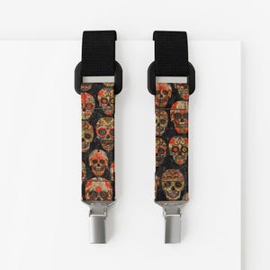 Hosenträger Herren aus Kork Black Skull | Iconic Y-Form | Vegan & Handmade | Statement Accessoire Festival | Geschenk Männer