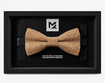 Men’s Cork Bow Tie Canyon Beige | Vegan Wedding Bow Tie | Handmade in Germany | Gift for Groom & Guests