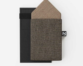 Pocket Square Houndstooth Brown 2-in-1 | Wool & Peace Silk | Handmade in Germany | Wedding Gift for Men