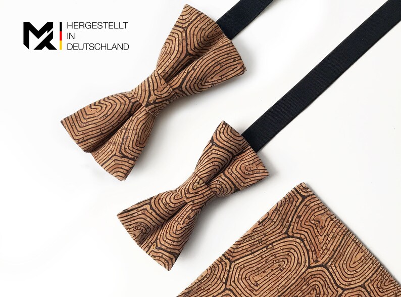 Cork fly pretied with hook closure Style: Kambium Junior Bow Tie /& Insertion Cloth made of 100/% Cork MAY-TIE Set 4-12 years