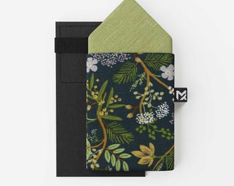 Pocket Square Floral Green 2-in-1 | Peace Silk & Cotton | Handmade in Germany | Wedding Gift for Men