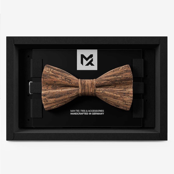 Herrenfliege aus Kork Holz Braun | Vegane Fliege Hochzeit | Handmade in Germany | Geschenk Bräutigam & Gäste