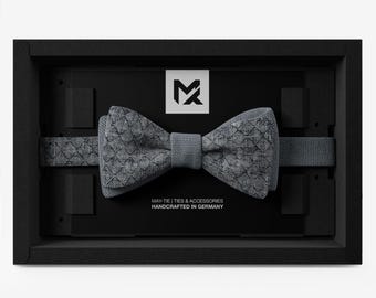 Men’s Bow Tie in Peace Silk Melange Blue | Urban Wedding Bow Tie | Handmade in Germany | Gift for Groom & Groomsmen