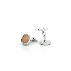 MAY-TIE Boutons de manchette en laiton et liège | Canyon Naturel | Vegan | Classic, rond