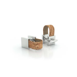 MAY-TIE Cufflinks made of Brass and Cork | Canyon Nature | Vegan | Iconic, Square