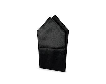 MAY-TIE BlackLine silk pocket square | Black | Free-Fold 2in1