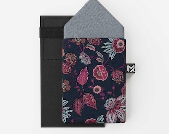 Pocket Square Floral Blue 2-in-1 | Peace Silk & Cotton | Handmade in Germany | Wedding Gift for Men