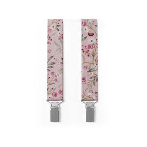 MAY-TIE Men’s Suspenders in Cotton | Rose Pink White | Vegan | Classic Y-Shape