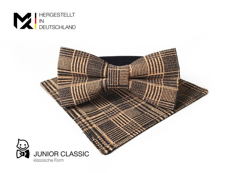 Junior Bow Tie /& 100/% Cork Insert MAY-TIE Set 4-12 years Style: Classic Check Cork fly pretied with hook closure