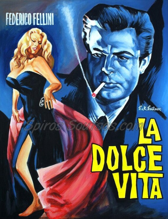 La Dolce Vita 1960 Federico Fellini Marcello Mastroianni - Etsy