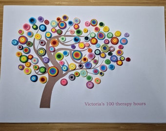 Placement Progress Tree (Quilling) -100 hour  Client Therapy Hours, Supervision,  or other goals