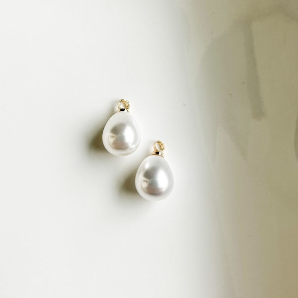 pearl charms for necklace, pearl connectors for jewelry making, gold findings for earrings, charms for bracelet making