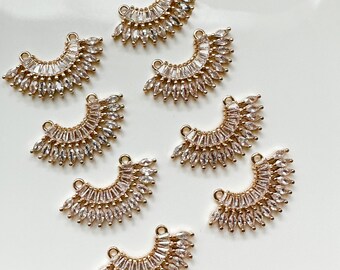 cubic zirconia findings, cz charms for necklace, pendants for necklaces, charms for earrings, jewelry making charms, connectors and charms