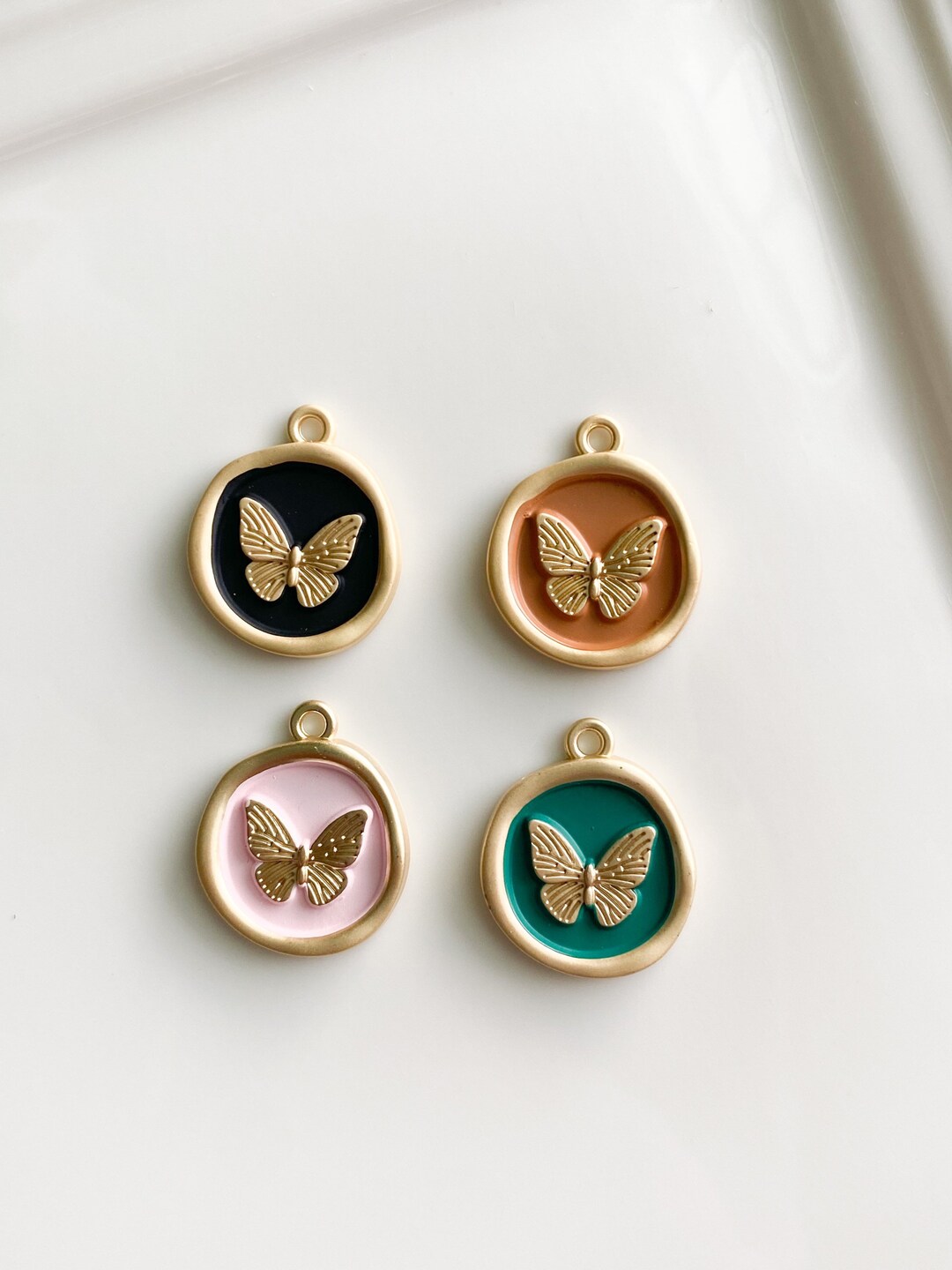 Gold Butterfly Pendant Charms for Necklaces Cottagecore - Etsy