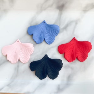 2/6/10 piece flower charms for jewelry making, rubberized charms for earrings, jewelry charms leaves, connector charms, 150-153