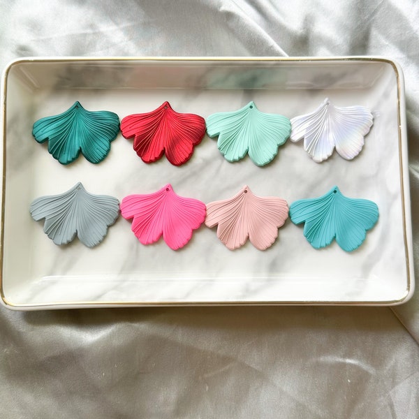 mint green flower petal pendant charms for necklaces, blush pink floral charms for dangles hot pink flower earring charms for jewelry making