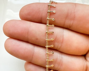 Cadenas cortadas a medida, cadenas de collares para la fabricación de joyas, cadena para hacer collares, hallazgos de aretes, cadena chapada en oro de 18k,