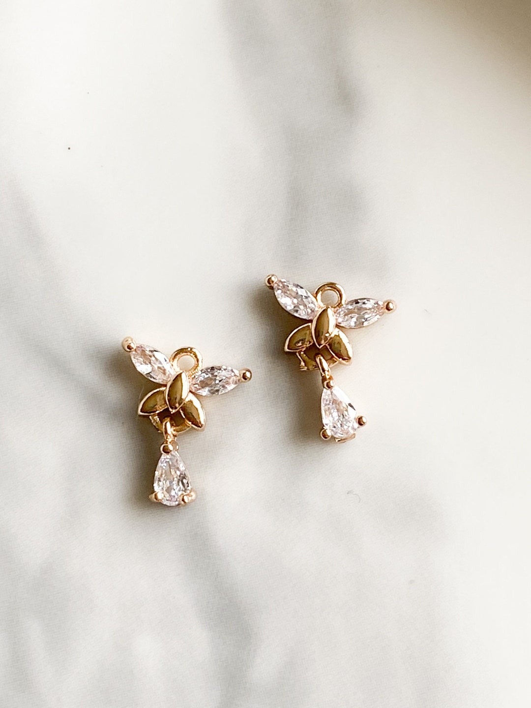 Butterfly Charm Gold, Butterfly Charms for Earrings, Cute Charms for