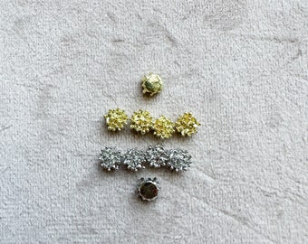 20 piece gold plated flower stamen beads, flower base for jewelry making, flower center pieces for earrings, Jewelry findings