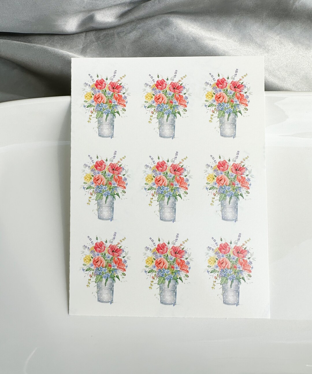 Flower Waterslide Decals, Flower Images for Tumblers, Image Transfers for Polymer Clay, Water