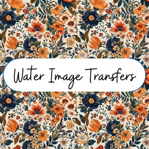 Blue Flower transfer paper, Fall transfer paper for polymer clay, clay transfer sheets, holiday transfers, transfer sheets