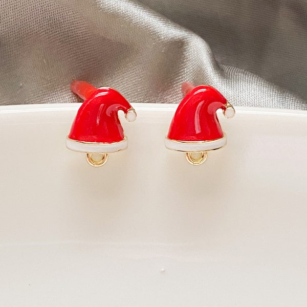 Santa Hat Earrings - Etsy
