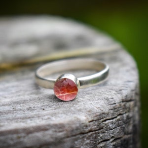 Ahornblatt Ring | Sterling Silber Harz-Statement-Ring mit echtem Fächerahornblatt