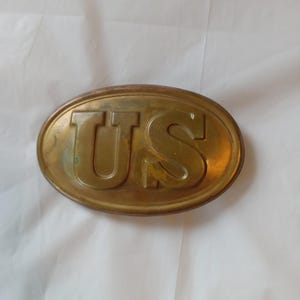 Vintage Brass Civil War Lead filled US Belt Buckle with arrow hooks, 1900&#39;s Belt Buckle, heavy buckle