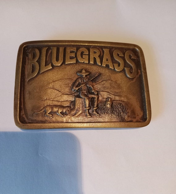 Solid brass Bluegrass Belt buckle, Indiana Metal c