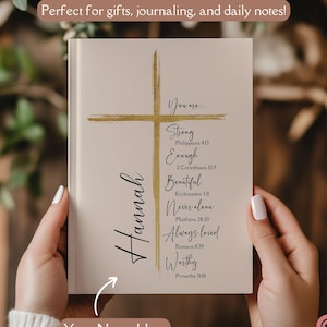 Personalized Bible Verse Notebook for Woman, Christian Journal Gift for Her, Custom Scripture Diary, Religious Inspirational Journal