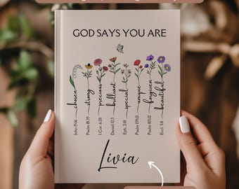 Personalized Christian Notebook – God Says You Are Faith Journal