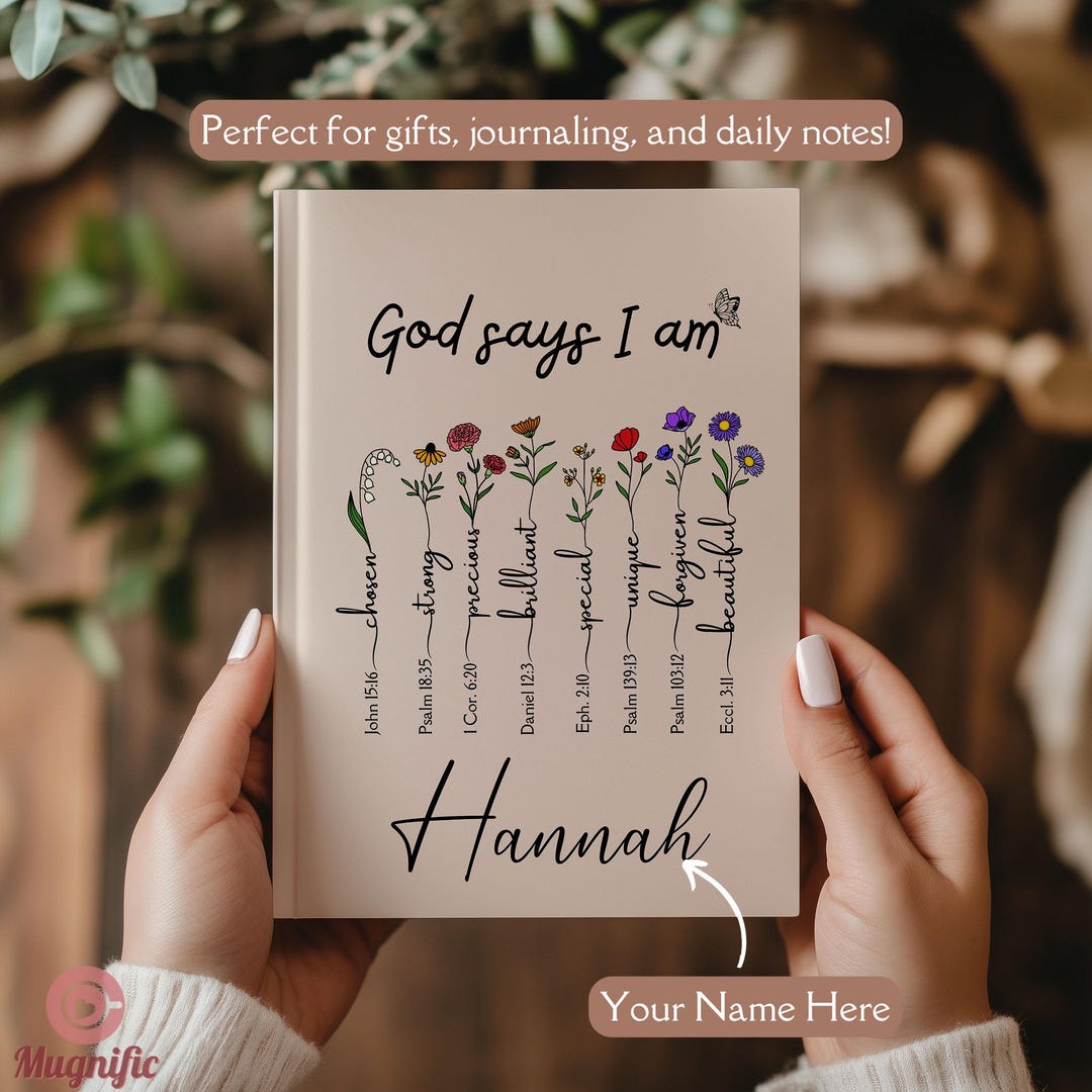 God Says I Am Journal – Personalized Christian Gift for Women - Etsy