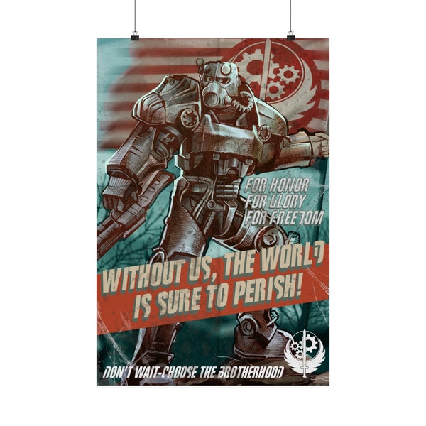 Fallout Brotherhood of Steel Retro poster