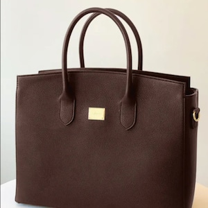 LIMITED FALL EDITION* Hand Made Chocolate Brown Leather/Gold coated High fashion Meal prep Tote