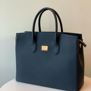 NAVY GOLD Leather infinito High Fashion Meal Prep Tote - Etsy Ireland