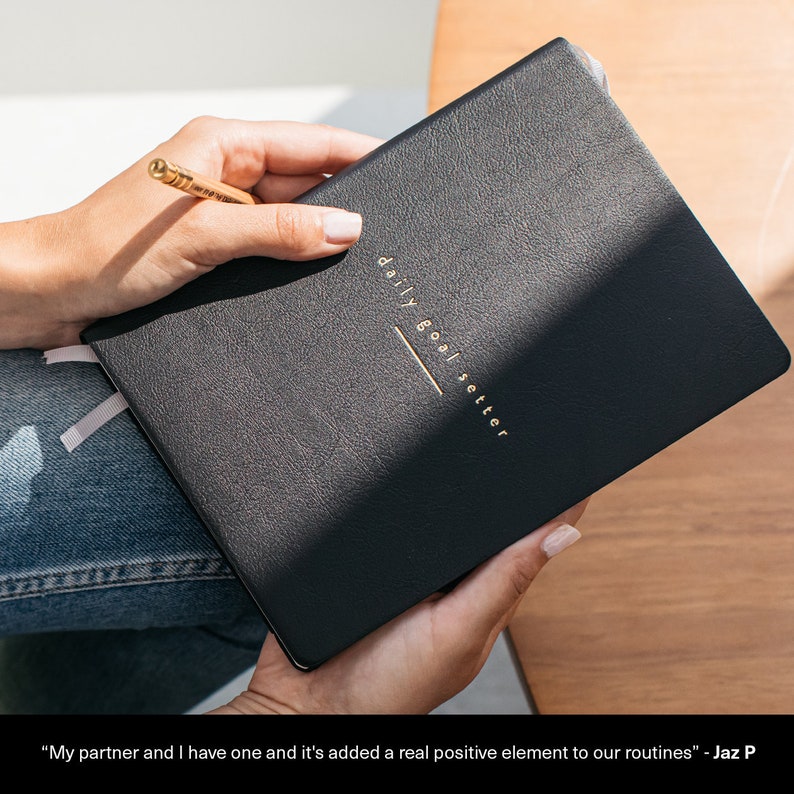 Daily Goal Setter Planner Black Daily Journal Productivity Etsy UK