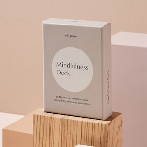 Baraja de cartas de atención plena, regalo de atención plena, tarjetas de gratitud, tarjetas de bienestar, ejercicios de meditación de atención plena, salud mental