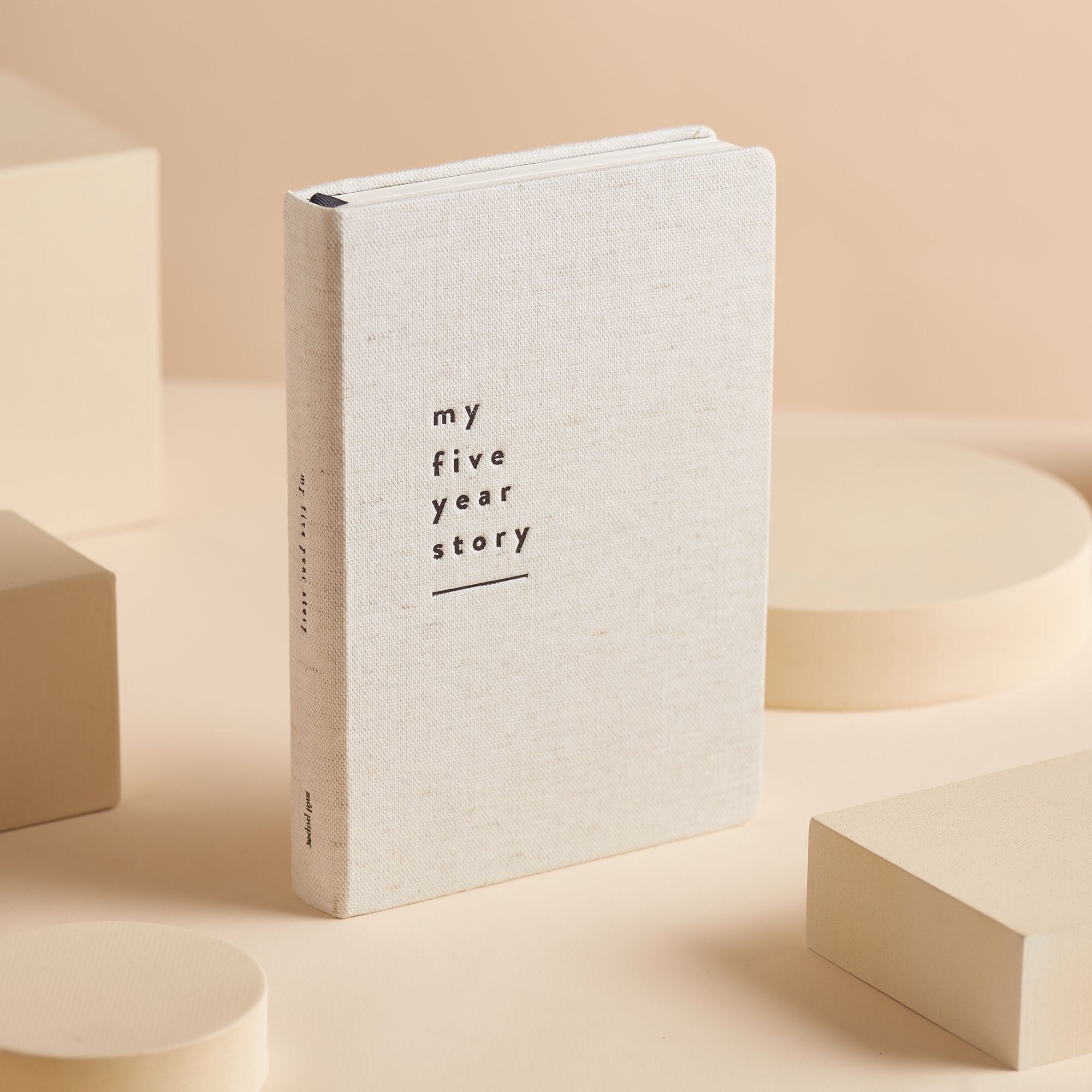 My Five Year Story Journal Cotton, One Line a Day Journal, Erinnerungsbuch, Achtsamkeit Geschenk, Wellness Tagebuch