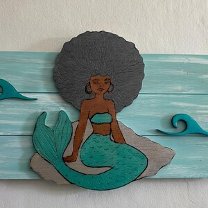 Mermaid of color in the Waves Coastal wall art