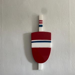 Wooden buoy coastal wall decor