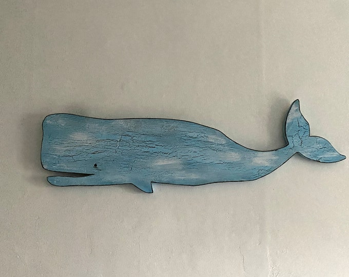 Whale Coastal wall art wood whale