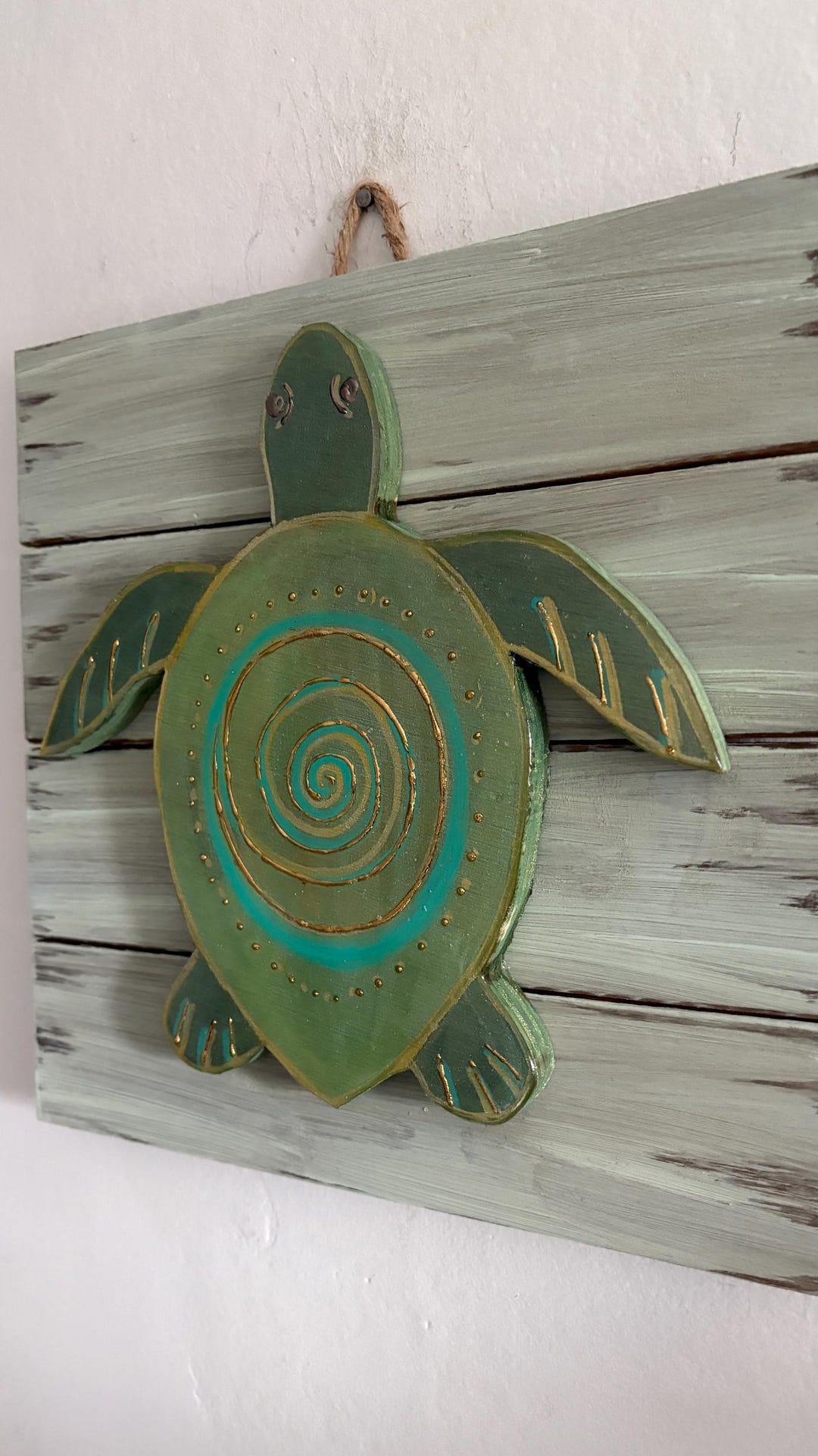 Wooden Sea Turtle on Distressed Board Coastal House Wall Art - Etsy