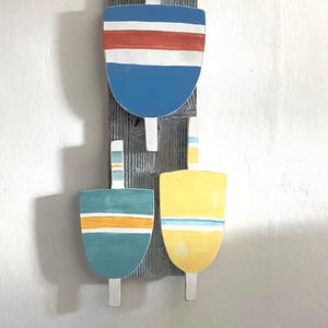 Buoys on distressed board Coastal wall Art