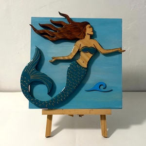Mermaid in the Waves Coastal wall art