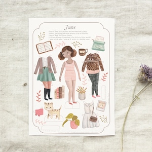 Paper Doll , Printable Doll, Kids art activity, Busy book