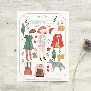 Bambola di carta, bambola stampabile, attività artistica per bambini, libro di attività